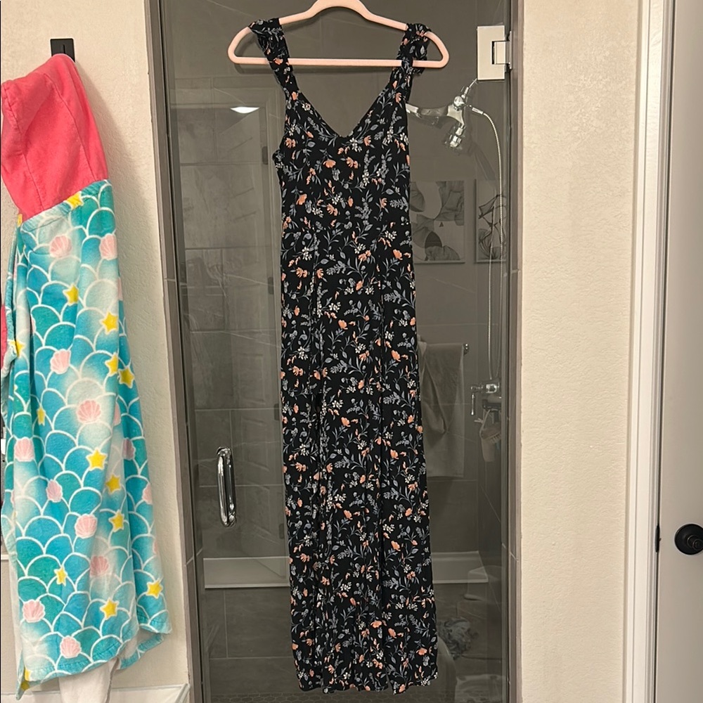 American Eagle Outfitters Floral Maxi Dress - Black and Orange